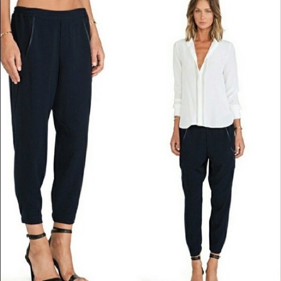 satin stripe joggers